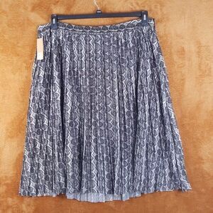 RACHEL ROY Womens Skirt Plus 2X Gray Midi Snakeskin Python Chiffon Pleated